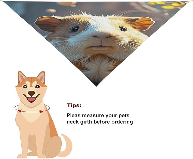 Dog Bandana Spring Pet Scarf Adjustable Triangle Guinea Pig Printing Dog Bib Washable Polyester Puppy Bandana for Small Medium Large Dogs Cat Birthday Party Supplies