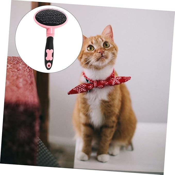 Milisten 1pc Pet Massage Comb for Cats and Dogs Ergonomic Grooming Tool Gentle Bristles for Removing Loose Hair and Dander for