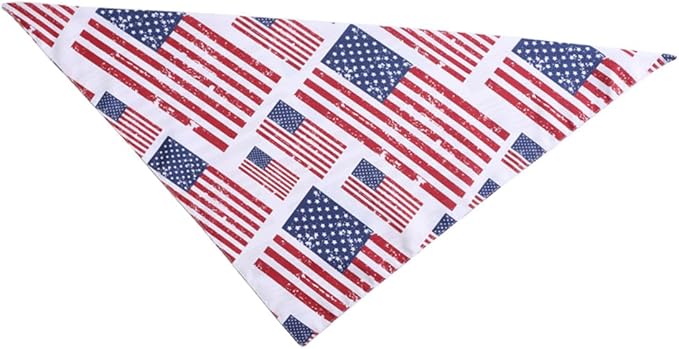 DOITOOL Independence Day Dog Triangle Bandana Patriotic Pet Scarf Cotton Decorative Festival Bandana for Dogs and Cats Holiday Pet Supplies