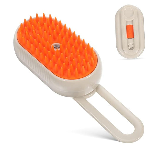 Milisten PET Grooming Brush for Shedding Dog and Cat Deshedding Tool with Long Bristles Self-Cleaning Comb for Long-Haired Pets Efficient Hair Removal and Bathing Supplies
