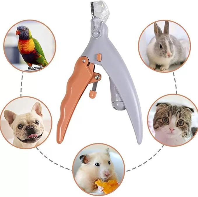 LED + Magnifier Cat Nail Trimmer — Pet Nail Clippers with Light, Curved Half-Moon Stainless Blades, Ergonomic Non-Slip Handle — Safe Cat Nail Clipper with Light for Cats & Dogs