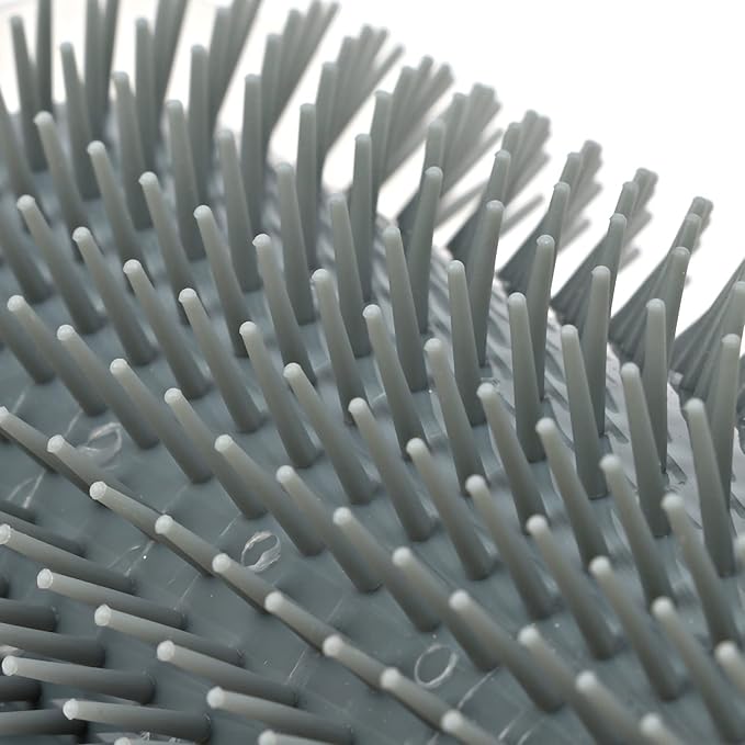 Cat Self Groomer Brush, Plastic Massage Comb with Soft 12.6x8.3cm - Easy Mount Wall Scratcher, Removes Loose Hair, Perfect for Cat Grooming and Play (Grey)