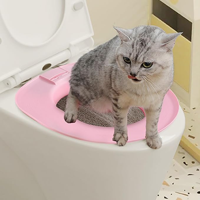Cat Potty Toilet Training Kit,Removable Potty Seat Tool,Cat Toilet Seat - for Indoor Home Apartment Bathroom Basement Pet Shop