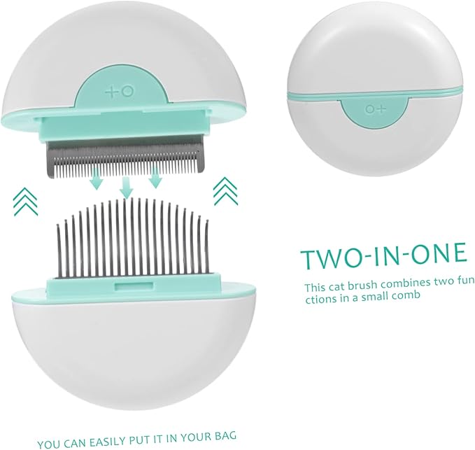 Pet Cat Grooming Comb Brush Stripping Tool for Shedding Cleaning Cat Hair Brush for Long Haired Cats Portable Design for Easy Use