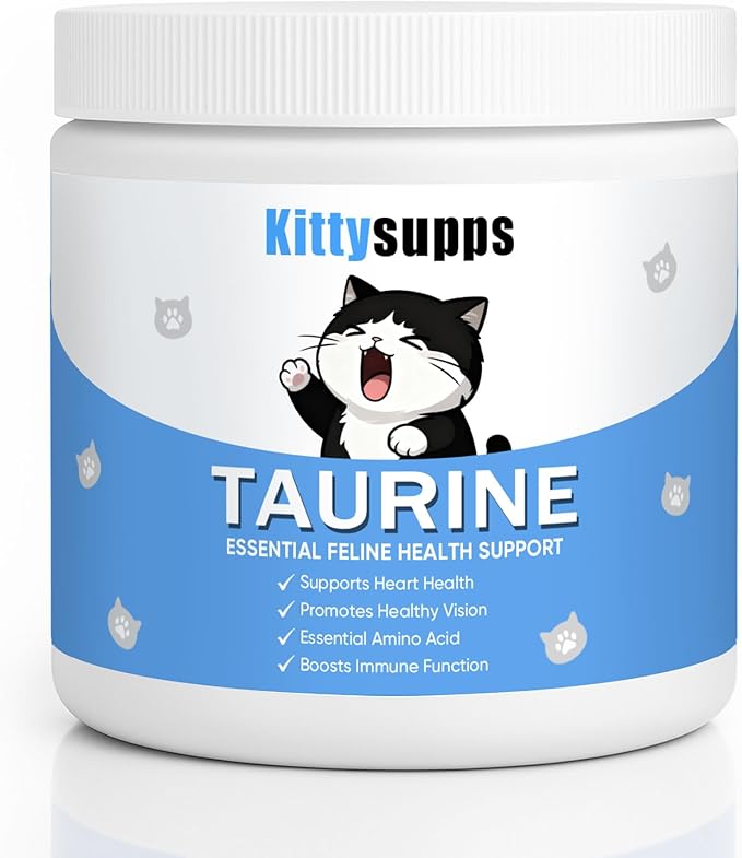 KittySupps Taurine Supplement for Cats, Kitty Supps Taurine Powder, Supports Heart & Eye Health, Boost Energy & Vitality, Mix in Food, Grain-Free Formula, 200 Grams
