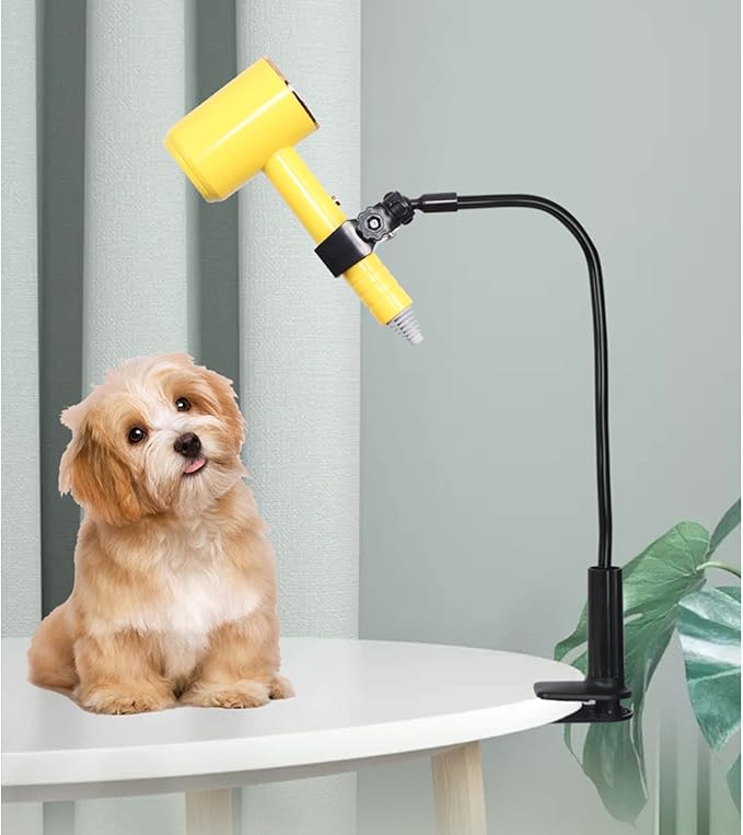 Dog Hair Dryer Holders Pet Grooming Table Blower Stand Rotatable Hose Holders with Adjusting Clamps Dog Supplies Equipment for Small Dogs