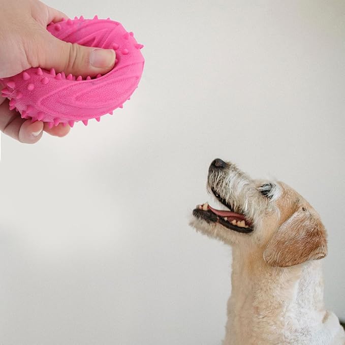 2pcs Small Dog Squeaky Balls Rubber Chew Interactive Teething Balls for Puppies Portable Pet Supplies