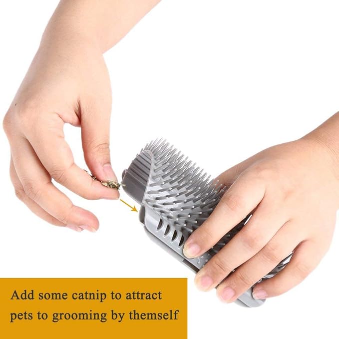 3.0 Softer Cat Self Groomer with Catnip, Dog Cat Corner Groomer,Wall Corner Scratcher Comb,Grooming Massage Brush, Perfect Scratch Massager Tool for Long & Short Fur Kitten/Puppy (4 Pack)