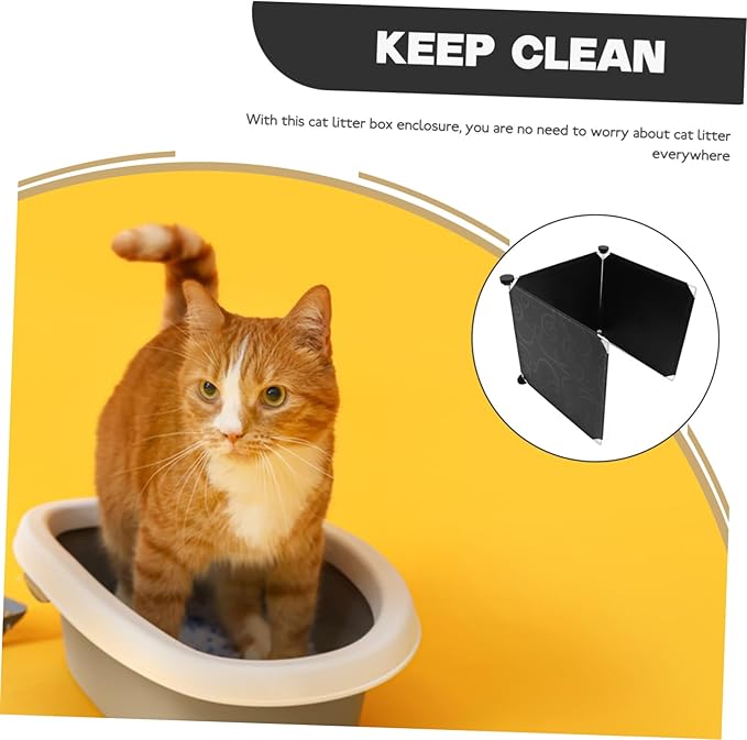 YARNOW 3pcs Cat Litter Box Splash Guards Litter Pan for Easy Cleanup Fit Enclosure for Preventing Cat Toilets Design