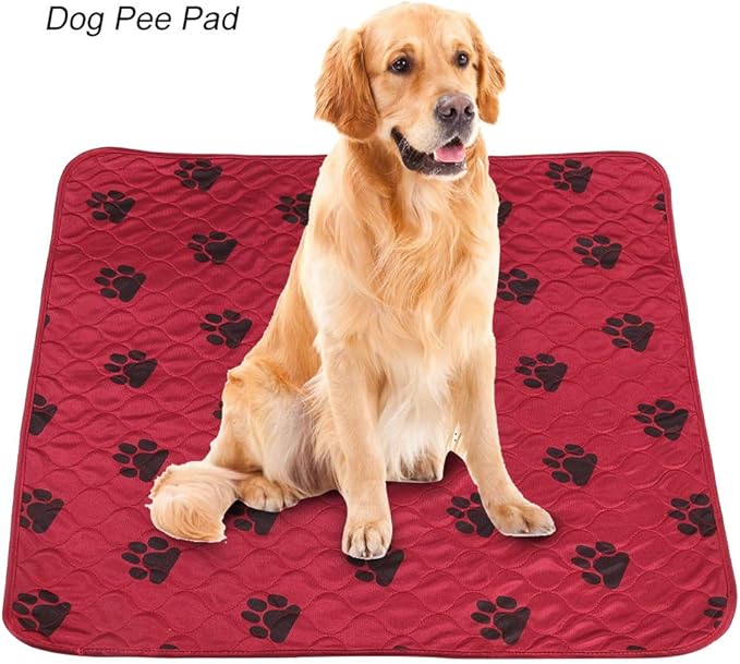 Reusable Dog Pee Pad, Absorbent Pet Urine Mat for Dogs and Cats, 4 - Layer Machine Washable Mat with Barrier for Hard Floors, Print Design in (70 * 80cm)