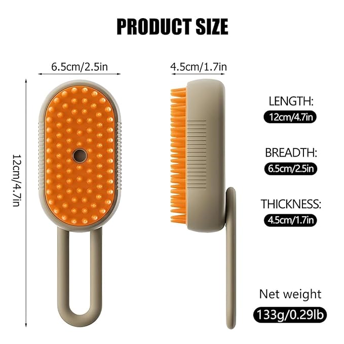 Cat Steam Brush,2025 Upgrade Pet Steam Groomer Comb,Hair Water Brush for Cats Dogs,Multifunctional Hair Removal Comb for Shedding Cat Grooming Kit,Pet Grooming Brushes with Water Spray (white)