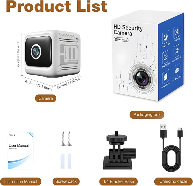 2K Indoor Security Camera, Window Home Camera, Reptile Aquarium Pet Monitor, Wireless Battery Powered, Night Vision, Motion Detection, 2.4G WiFi 6, App Control, White