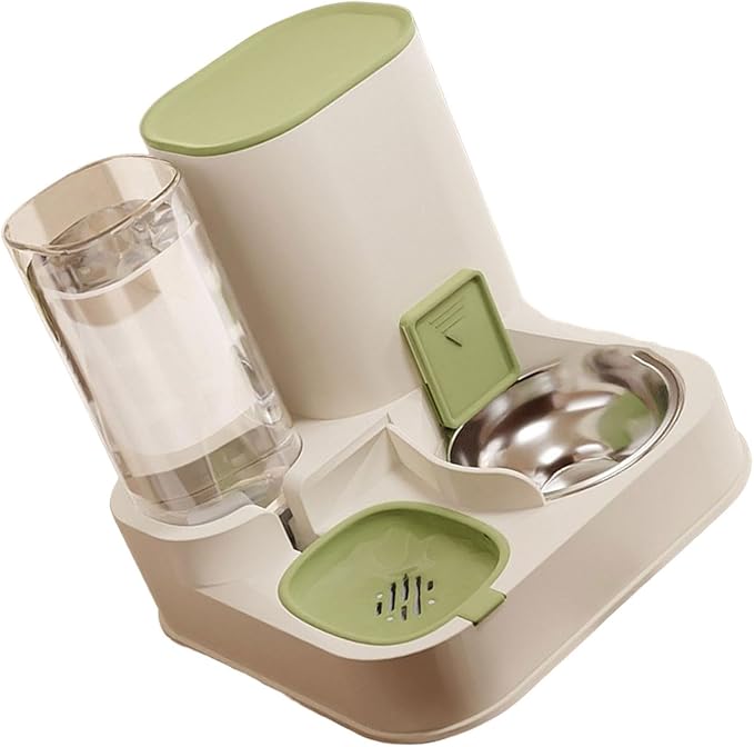 Cats Feeders and Water Dispenser 2 in 1 Pet Automatic Water Dispenser Pet Food Storage for Small Dog Puppy Cats