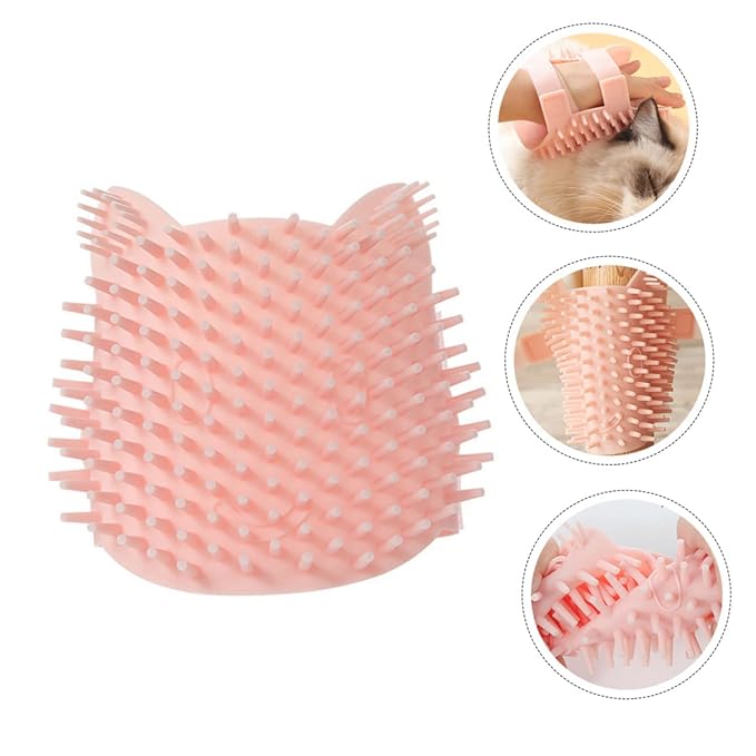 UPKOCH 1Pc Silicone Cat Massage Comb Gentle Grooming Brush for Cats Dogs Easy Install Corner Brush with Fasten Sticker Pet Massage Tool for Indoor Cats Improves