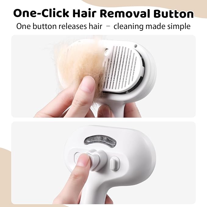 Slicker Brush for Dog Shedding Hair - Dogs & Cats White Brush for Shedding and Grooming, 4 in 1, Suitable for Long and Short-Haired, Removes Loose Fur Effectively