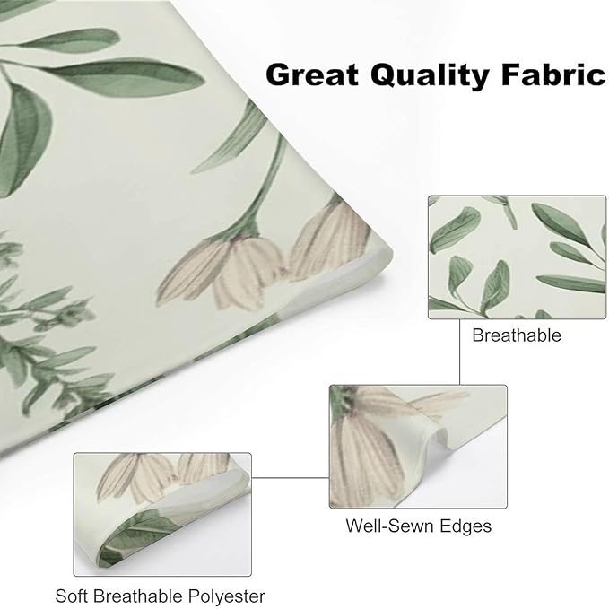 Dog Bandana Spring Pet Scarf Adjustable Triangle Green Flower Herb Sage Leaves and Branches Printing Dog Bib Washable Polyester Puppy Bandana for Small Medium Large Dogs Cat Birthday Party Supplies