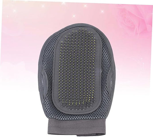 Happyyami Pet Massaging Bathing Glove for Dogs Cats Pet Grooming Glove Slicker Brush for Dogs Grey