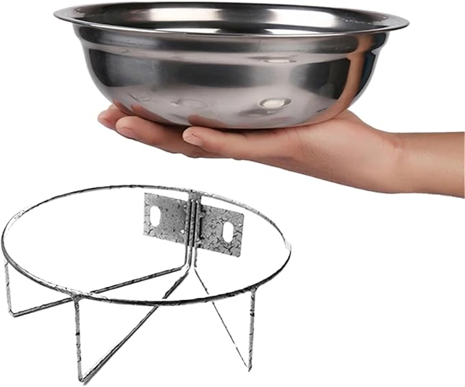 Stainless Steel Pet Water and Food Bowls for Dogs & Cats Drinking and Feeding Container with Stand Easy to Install Pet Supplies(Large Size)