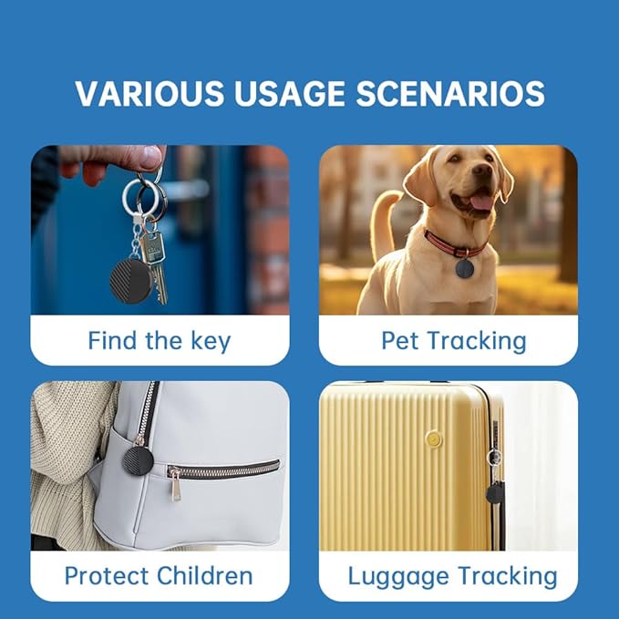 Bluetooth SmartTag Tracker Works with Samsung SmartThings, Smart Tag GPS Locator Tracking Device, Item Finder for Keys, Wallet, Luggage, Reverse Search Phones, 2 Pack, Black (Android 11 or Later)
