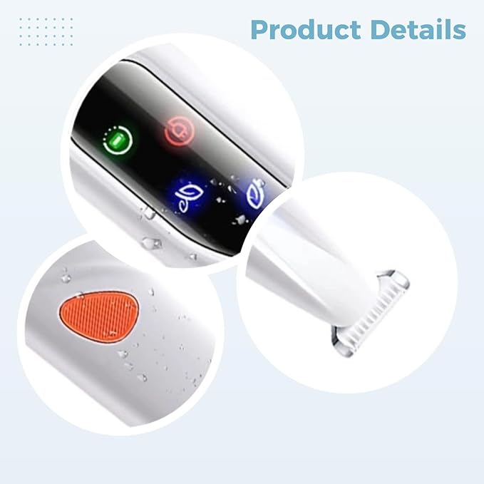 Quiet Waterproof Pet Paw Trimmer, Rechargeable Dog Cat Paw Hair Trimmer with Led Light, 2-Speed Electric Clipper, Includes Spare Blades, Grooming Supplies