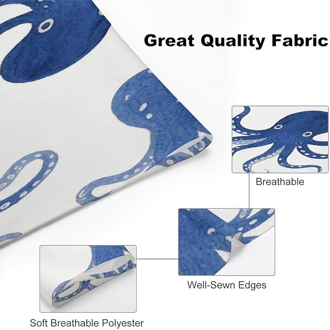 Dog Bandana Spring Pet Scarf Adjustable Triangle Blue Octopus Printing Dog Bib Washable Polyester Puppy Bandana for Small Medium Large Dogs Cat Birthday Party Supplies