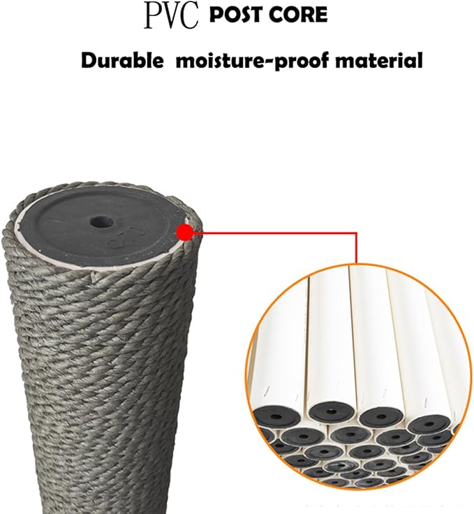2Pcs M10 Cat Tree Replacement Post - Gray Kraft Paper Cat Scratching Post Replacement Pole DIY M10 Bolt Sturdy PVC Tubes Screws Included (3.46 * 11.8")