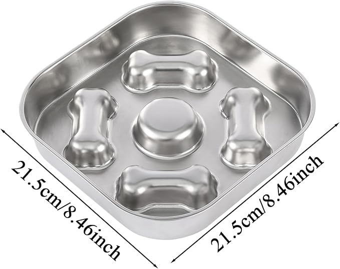 Genérico Slow for Dogs, Stainless Steel Pet Supplies | Puzzle for Dogs and Cats, for Wet and Dry Food, Indoor and Outdoor Use, for