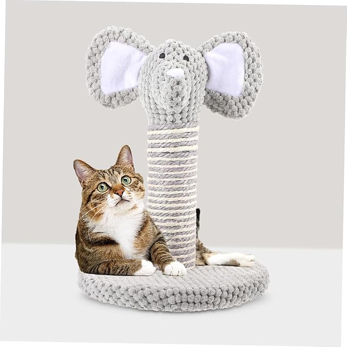 BESPORTBLE 2pcs Sisal Cat Scratching Posts with Climbing Frame Small Elephant Zebra Design Indoor Vertical Scratcher for Kittens and Cats