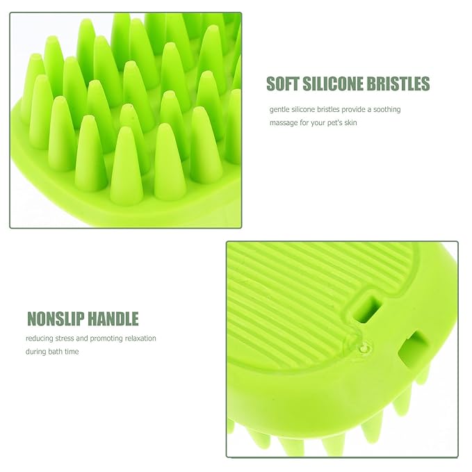 Pet Bath Brush and Cat Grooming Brush with Soft Bristles Portable for Dogs and Cats Bathing and Shedding Care
