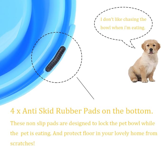 Dog Bowl Set Pet Food and Water Feeder Non-Skid Outdoor Cat Bowls Feeding Dish for Puppy Small Medium Dogs