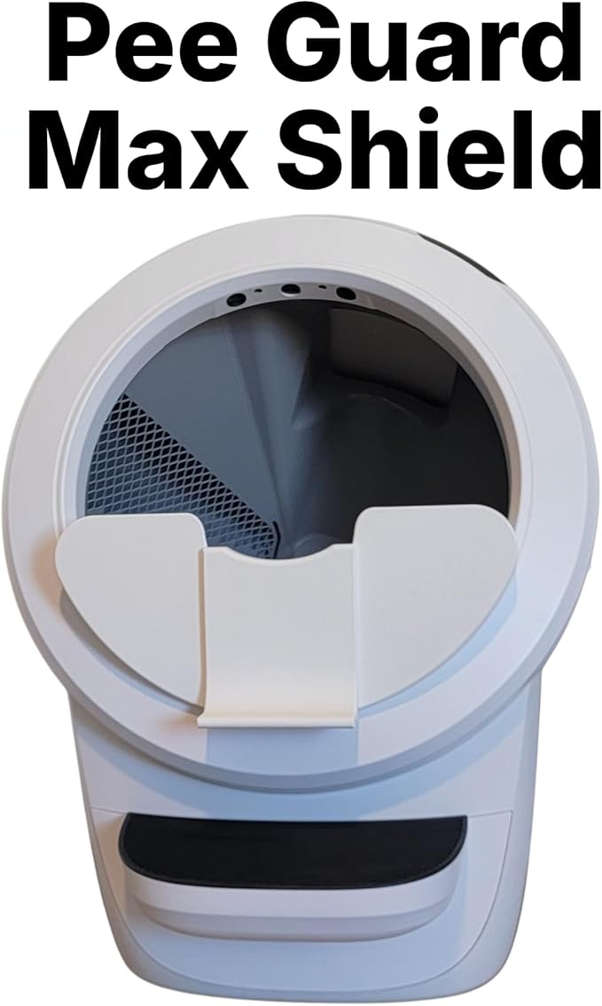 Pee Guard Max Shield Step for Litter-Robot 4 : Anti-Flicking, One-Piece Design (White Pee Guard Shield)