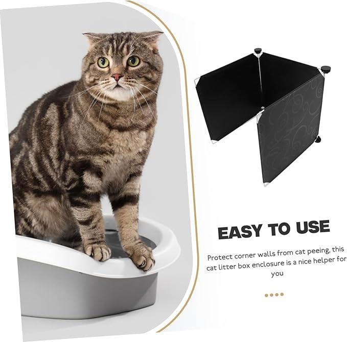 YARNOW 3pcs Cat Litter Box Splash Guards Litter Pan for Easy Cleanup Fit Enclosure for Preventing Cat Toilets Design