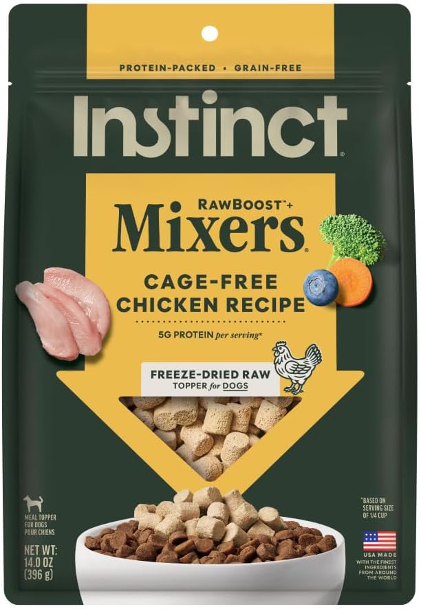 Instinct RawBoost Mixers, Freeze Dried Dog Food Topper, Grain-Free - Cage Free Chicken, 14 oz. Bag