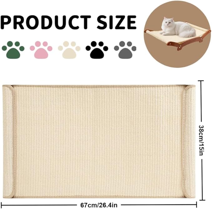 Upgraded Extra-Large Cat Scratcher Bed, Sisal Cat Scratchers Lounger for Indoor Cats Hammock Stand, Durable & Sturdy Scratch Pad Natural Sisal Cats Scratching Post (sisal)