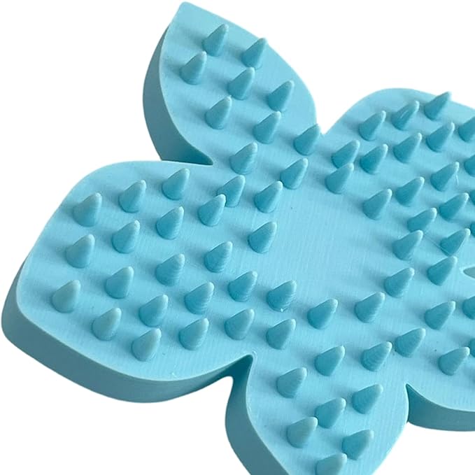 Petal Shape Dog Scrubber, 11.2cm, Soothing Comb, 3D Printed Bath Brush, Grooming, Massage, Skin Care, Pet Supplies, Waterproof, Cleansing