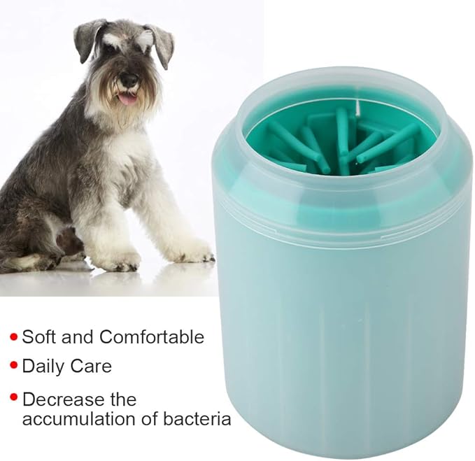 Portable Pet Paws Cleanseing Cup, Multifunctional Grooming Tool for Cats and Dogs, Rubber Silicunique, Easy to Cleanse and Use (Green)