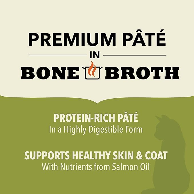 ACANA Premium Pate Wet Cat Food in Bone Broth Beef Chicken + Tuna Recipe 5.5oz Cans (12 count)