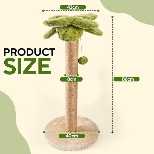 Cat Scratching Post Palm Tree Shape, Sturdy 34 inches Tall Sisal Scratch Post
