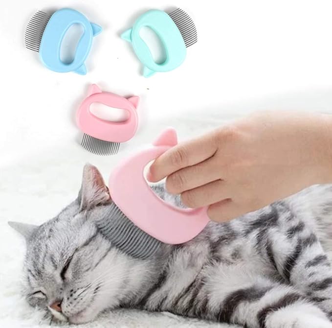 Relaxing Cat’s Comb Massager, Cat Brush with Extra Soft Silicone Pins – Grooming & Shedding Massage Brush for Short & Long Hair -Promote Blood Circulation (Green)