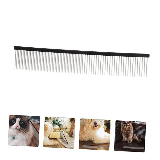 HEMOTON Portable PET Grooming Comb Lightweight Aluminum Dog and Cat Hair Brush Detangling Fur Comb for Dogs and Cats Convenient and Wear-Resistant PET Accessory