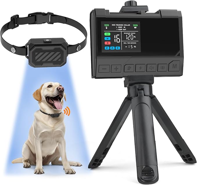 Wireless Dog Fence – Precise Signal 3-in-1 Boundary, Training & No-Go Zone System, Up to 1 Acre Circular Coverage, Waterproof Collar, Indoor & Yard Use, Fits 10–120 lb Dogs