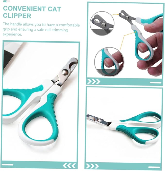 BESPORTBLE Pet Nail Clipper for Cats and Dogs Stainless Steel Grooming Tool Comfortable Grip Lightweight and Portable Nail Trimmer for All Breeds Sky-
