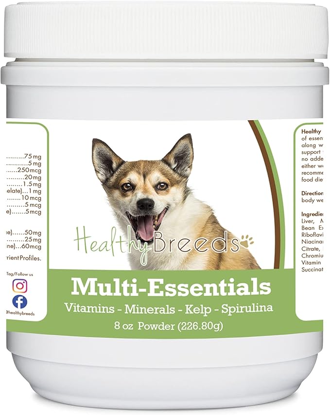 Healthy Breeds Norwegian Lundehund Multi-Essentials Powder for Dogs - an Ideal Supplement of Vitamins, Minerals & Antioxidants for Your Dog - 8 oz