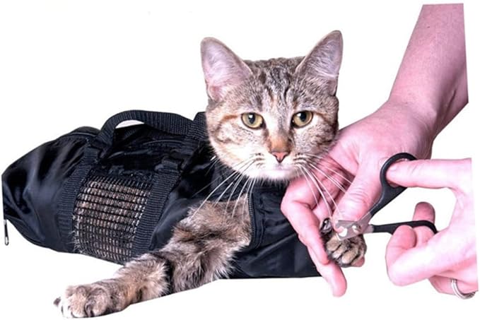 Cat Grooming Bag for Bathing and Restraining Cats with Muzzle Essential PET Supplies for Nail Clipping and Grooming
