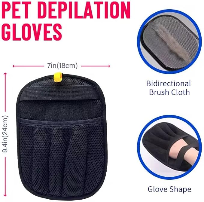 Pet Hair Removal Glove for Cats & Dogs, Five-Finger Pet Hair Glove, Magic Brush Pet Hair Remover Tool for Laundry, Couch, Carpet, Car Seat