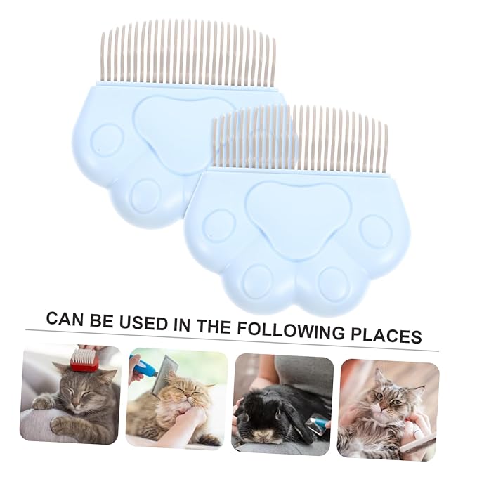2pcs Cat Grooming Combs Cat Brush for Flea Comb Pet Hair Remover for Dogs
