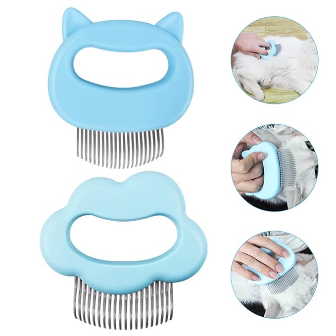 2PCS PET Hair Brush Set Wear-Resistant Dog and Cat Grooming Combs for Daily Use Compact and Portable for Shedding and Detangling Long and Short Fur