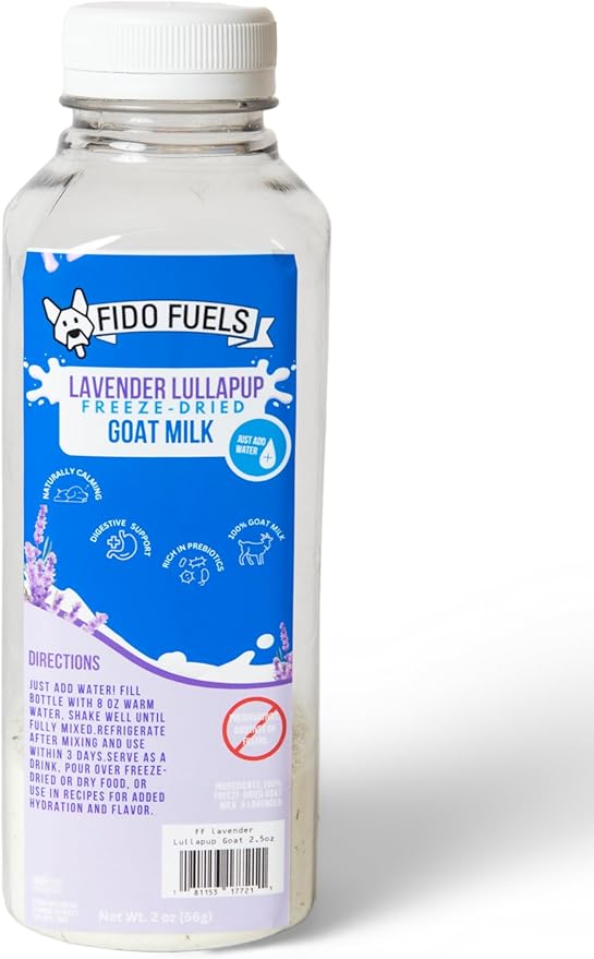 Lavender Lullapup Freeze Dried Goat Milk - 12 oz Bottle with 2 oz Product