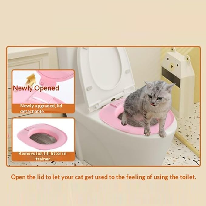 Cat Toilet Trainer Kit - Removable Potty Seat Tool,Cat Toilet Seat - for Indoor Home Apartment Bathroom Basement Pet Shop