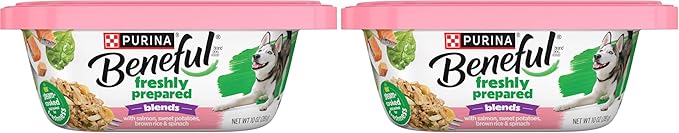 Beneful Purina Wet Dog Food, Chopped Blends with Salmon - (8) 10 oz. Tubs (Pack of 2)